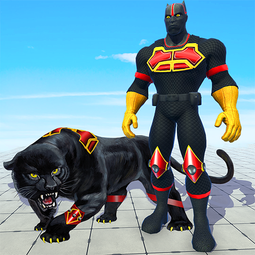 Black Flying Panther SuperHero logo