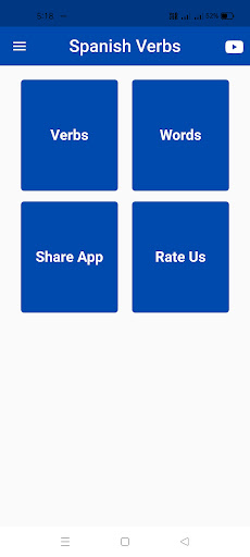 Android application Spanish Verbs screenshort