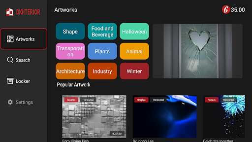 Android application DIGITERIOR TV screenshort