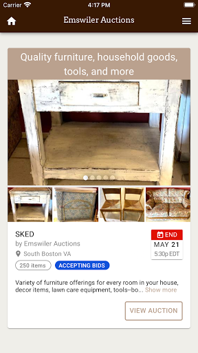 Emswiler Auctions Screen 3