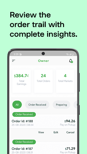 Android application All Delivery Owner screenshort