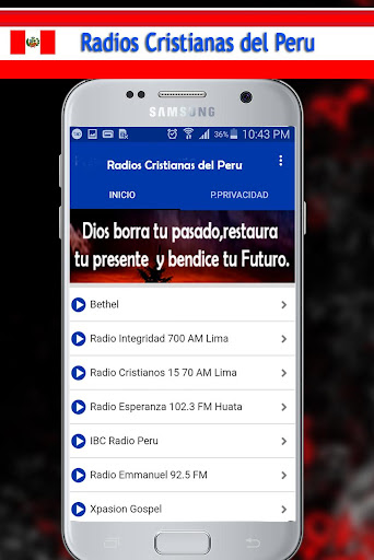 Android application Radios Cristianas del Peru screenshort
