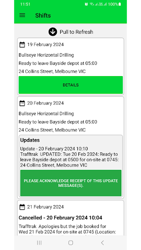 Android application TC Schedule screenshort