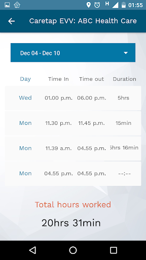 Caretap EVV Screen 3