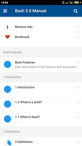 Android application Bash 5.0 Manual screenshort