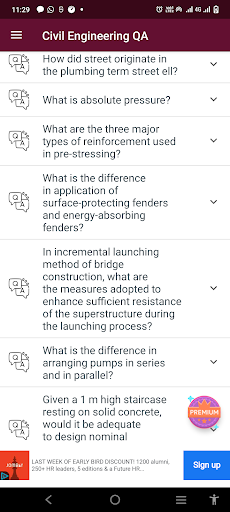 Android application Civil Engineering Q&A screenshort