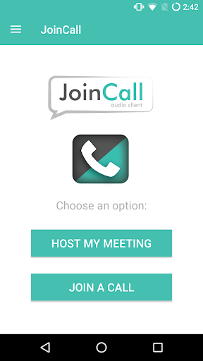 Android application JoinCall Audio Client screenshort