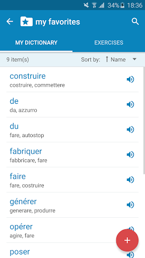 Android application French-Italian Dictionary screenshort