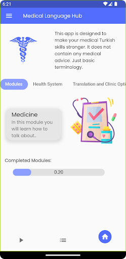 Android application Medical Language Hub screenshort