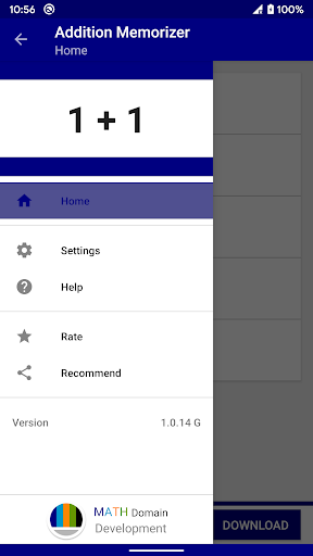 Addition Memorizer Screen 2