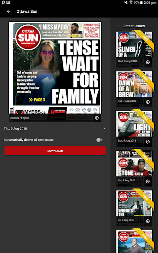 Android application ePaper Ottawa Sun screenshort
