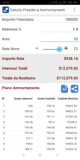 Loan Calculator Screen 2