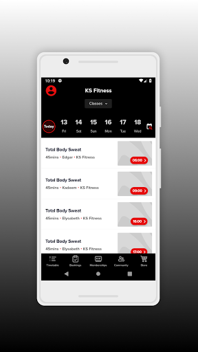Android application KS Fitness screenshort