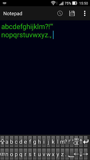 Android application Space saving ABC keyboard screenshort