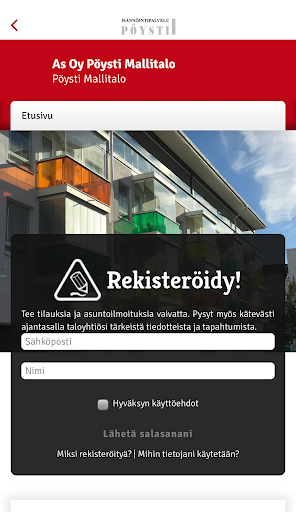 Android application Pöysti Mobiili screenshort