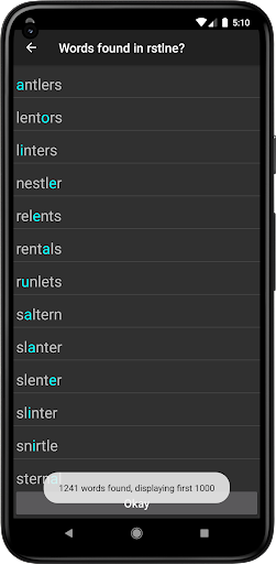 xWordSolver Screen 3