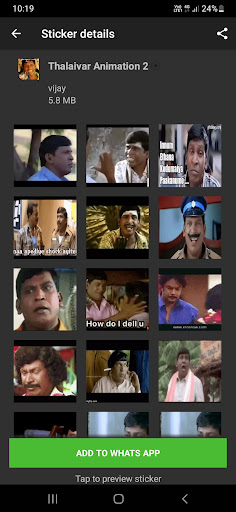 Vadivelu Animated Sticker 2022 Screen 2