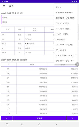 医療費  記録帳  医療費と通院費を管理するためのアプリ