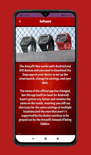 amazfit neo Guide Screen 3