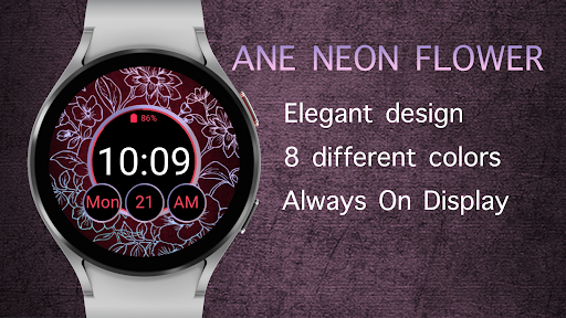 Android application [ANE] Neon Flower Watch Face screenshort