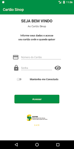 Android application Cartão Sinop screenshort