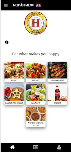 Android application Helin Pizzeria screenshort