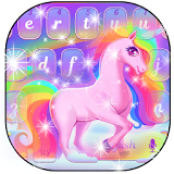Rainbow Cartoon Unicorn Keyboard Theme icon