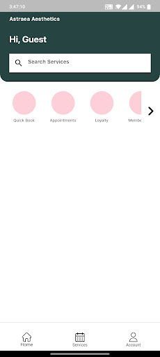 Android application Astraea Aesthetics screenshort