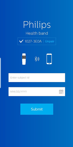Android application Philips Health band screenshort