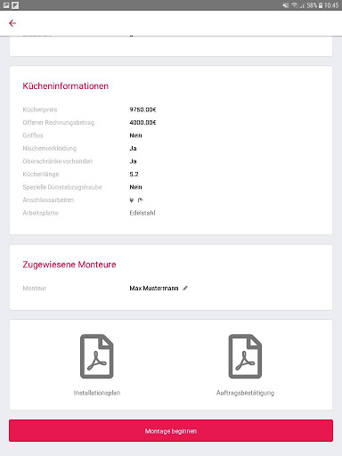 hey.kitchen Montage-App Screen 2