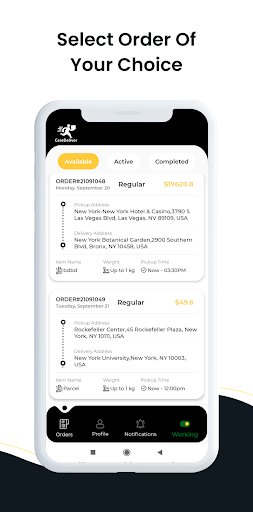 Android application CereDeliver Rider screenshort
