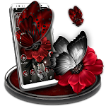 Cover Image of Скачать Dark Red Flower Launcher Theme  APK