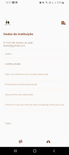 Android application Ruah Collab - Instituições screenshort