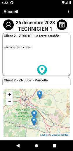 Android application Intervention Parcelles screenshort