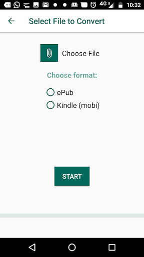 PDF to Kindle/ePub converter Screen 2