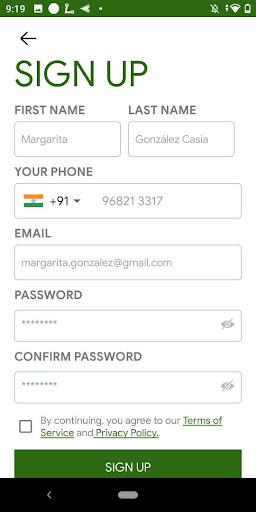 Android application Motorista’s Global taxi screenshort