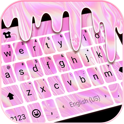 Pink Liquid Swirl Keyboard Bac logo