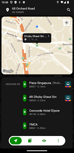 Android application SG Bus+MRT screenshort