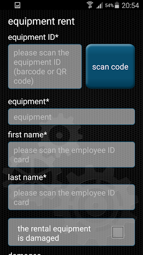 Equipment Manager Screen 3