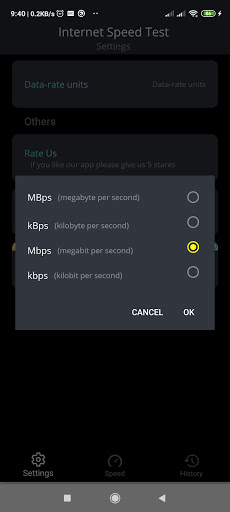 Internet Speed Test Screen 2