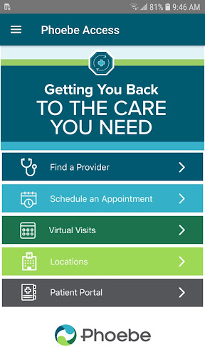 Android application Phoebe Access screenshort