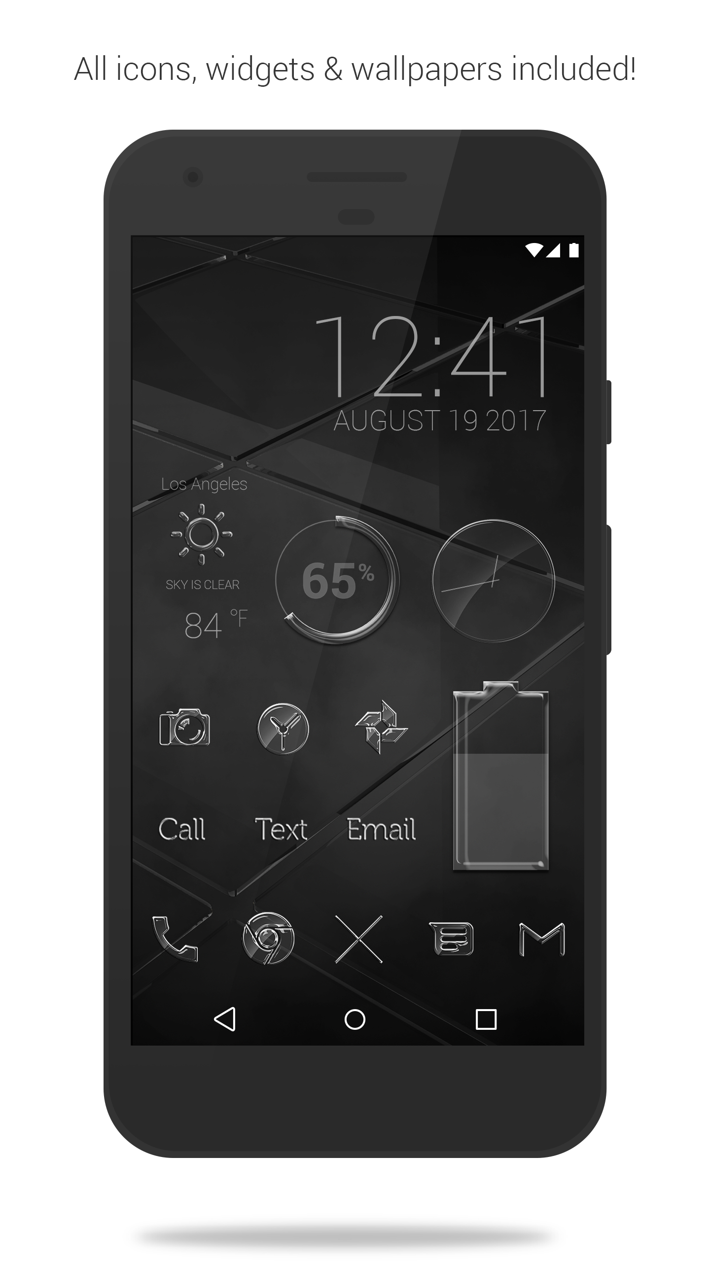 Android application Glass Pack Pro - Transparent Theme screenshort