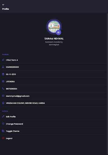 Android application Our Smart School screenshort