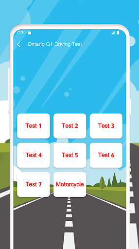 Ontario G1 Driving Test Screen 2