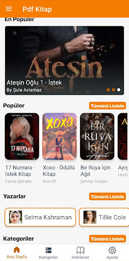 Android application Kitap Oku screenshort
