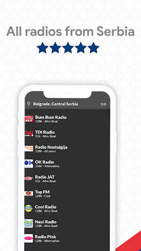 Android application Rádios Sérvia screenshort