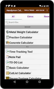 Handyman Calculator Captura de tela