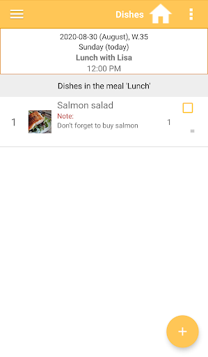 Meal planner Screen 2