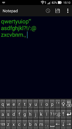 Android application Space saving QWERTY keyboard screenshort