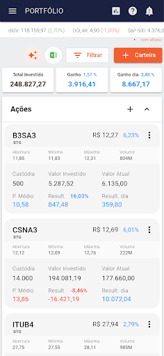 Android application My Stocks screenshort